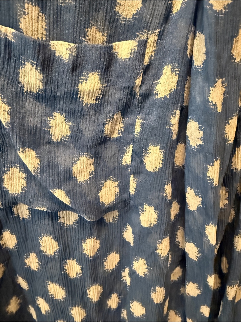DVF Diane von Furstenberg Blue Silk Polka Dot Blouse Size 8 - Picture 2 of 9